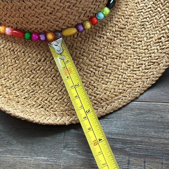 ILLUMA Cowboy paper straw sun hat, beaded band, adjustable - Picture 12 of 12